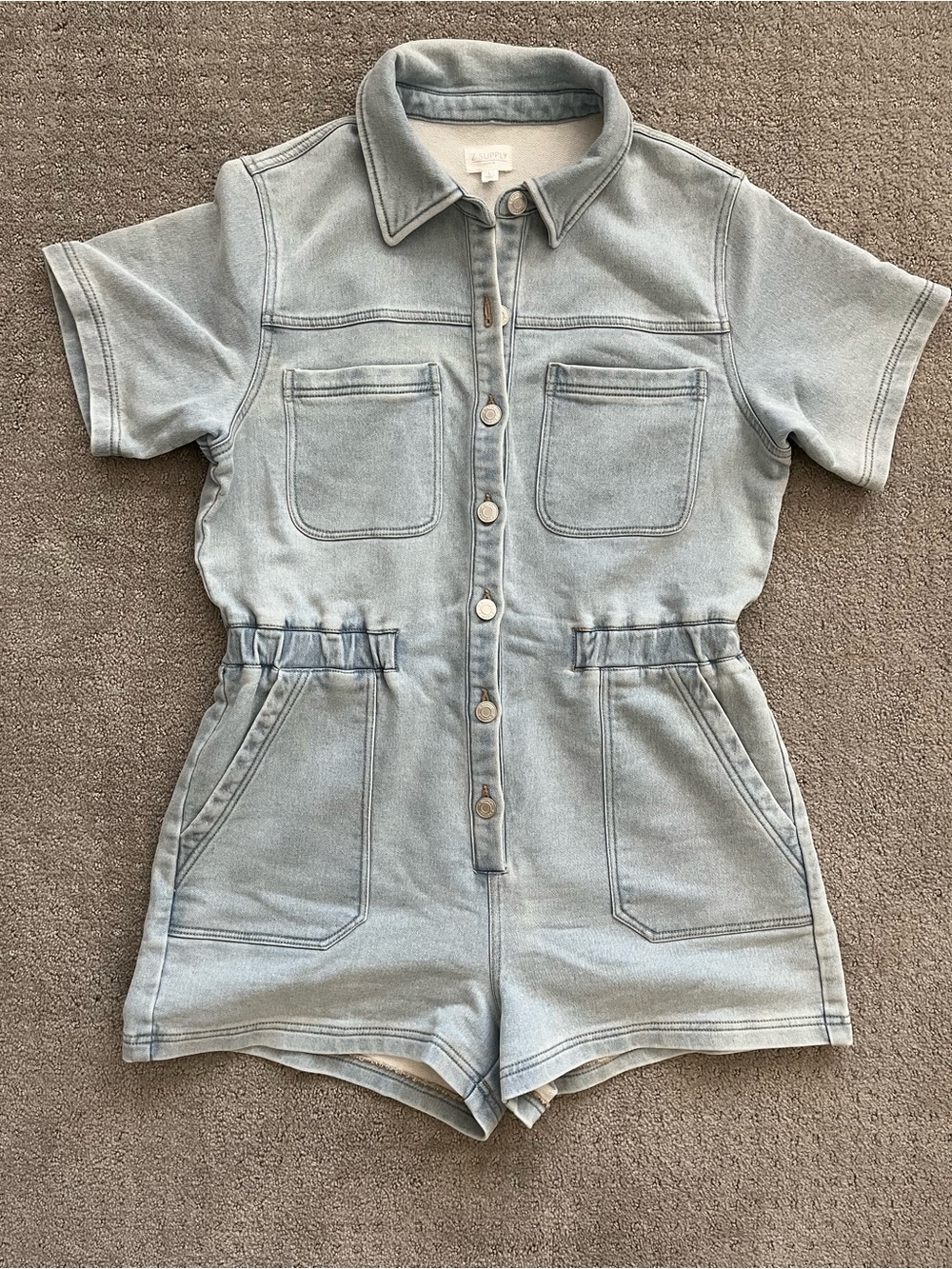 Z Supply Elias Denim Shirts Romper 
Sun Bleach - Picture 5 of 5